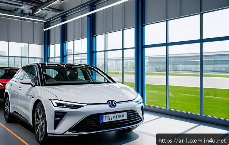 룩셈부르크와 독일 관계 - A vibrant industrial partnership scene showcasing a modern automotive factory where German engineers...