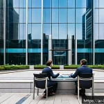 Home 19 룩셈부르크 취업 가능성 - A modern financial district scene in Luxembourg City during daytime, featuring sleek glass skyscrape...