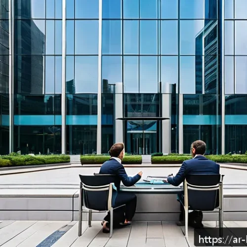 Home 31 룩셈부르크 취업 가능성 - A modern financial district scene in Luxembourg City during daytime, featuring sleek glass skyscrape...